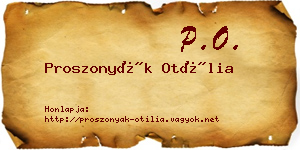 Proszonyák Otília névjegykártya